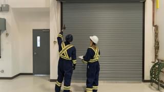 CDS technician planning pedestrian door installation