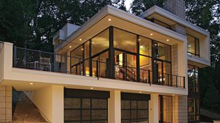 Creative Door Services Style View Custom Tinted Mixed Panel Garage Doors