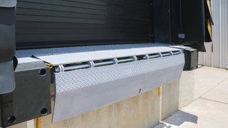 Dock leveler platform at a commercial loading dock