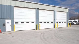 Exterior view of commercial sectional doors