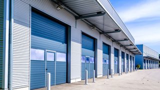 Modern facade of a warehouse