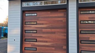 Richards Wilcox Landmark Premium L200 C honey cedar 10 10 garage door