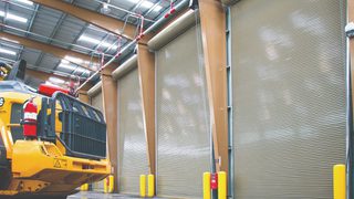 Commercial rolling doors for oil and gas building