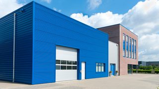 Commercial warehouse with multiple entrances