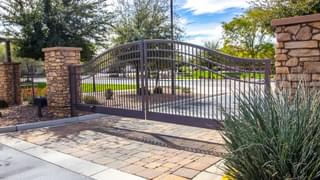 Wrought iron double gates for housing subdivision