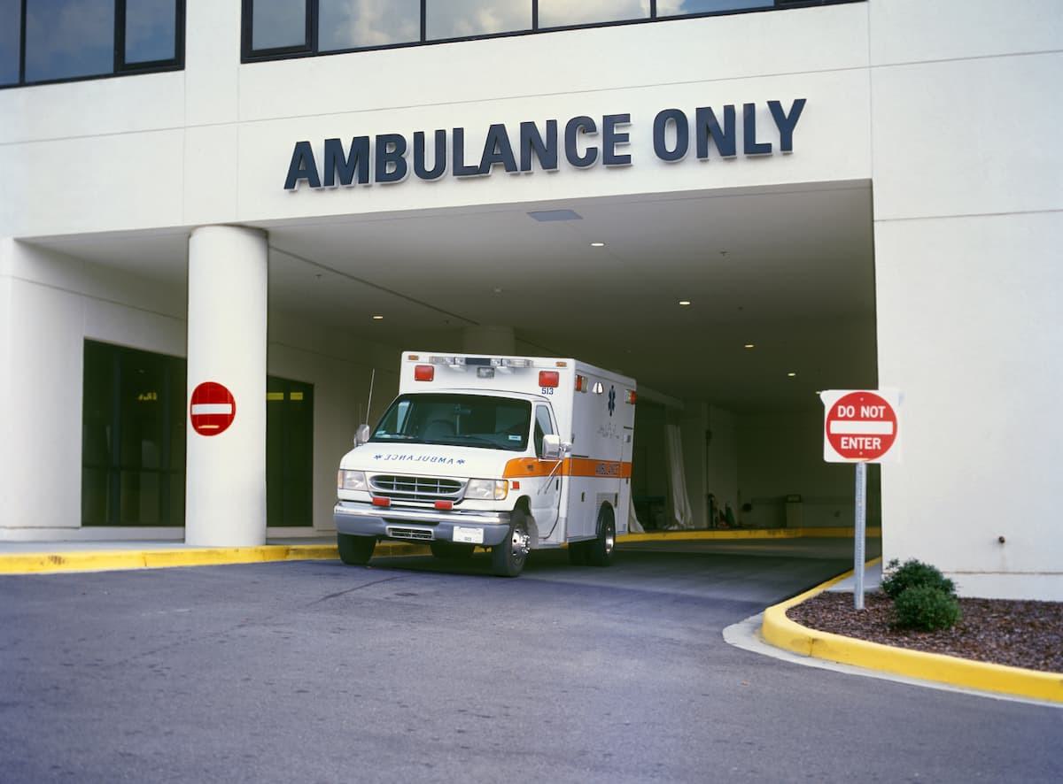 Ambulance entrance at hospital