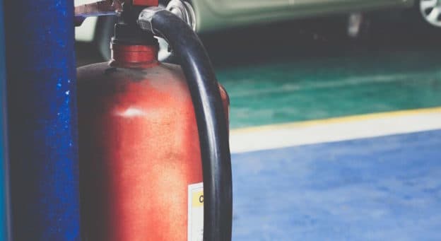 fire extinguisher in garage