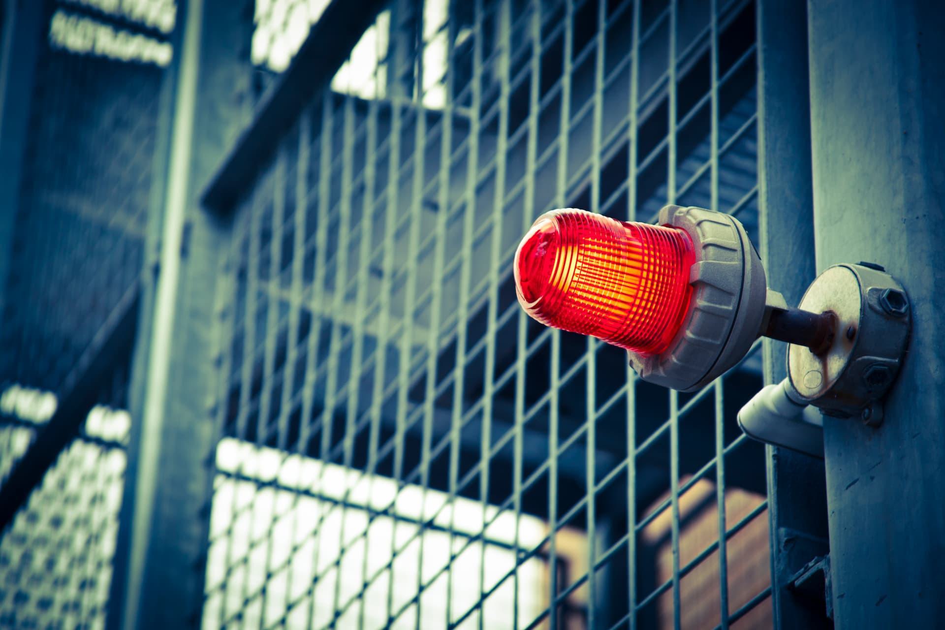 emergency warning light for gate