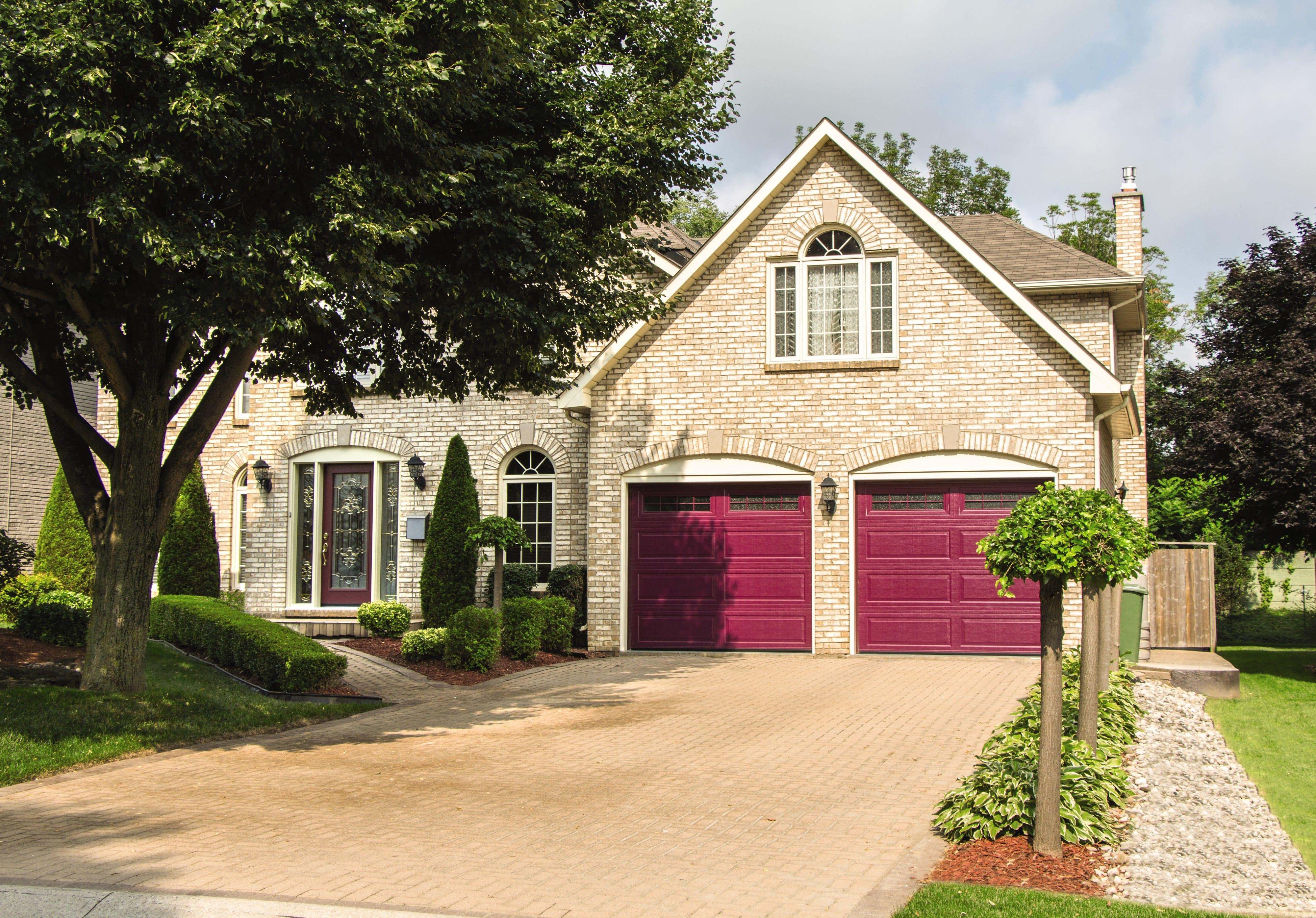 deep burgundy magenta garage doors and trim deep burgundy magenta garage doors and trim