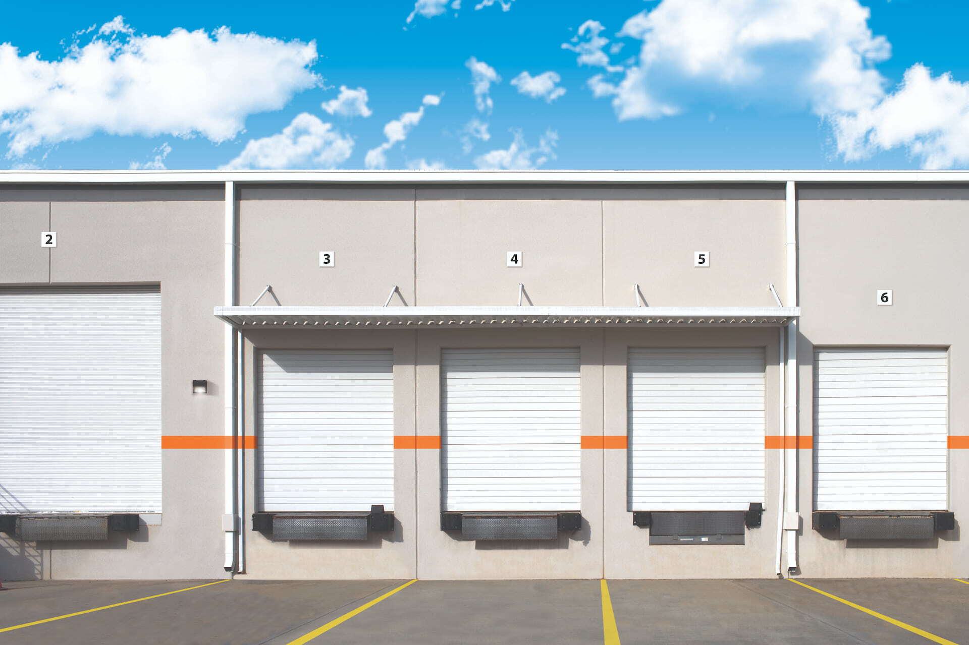 Wayne Dalton commercial sectional doors at loading dock