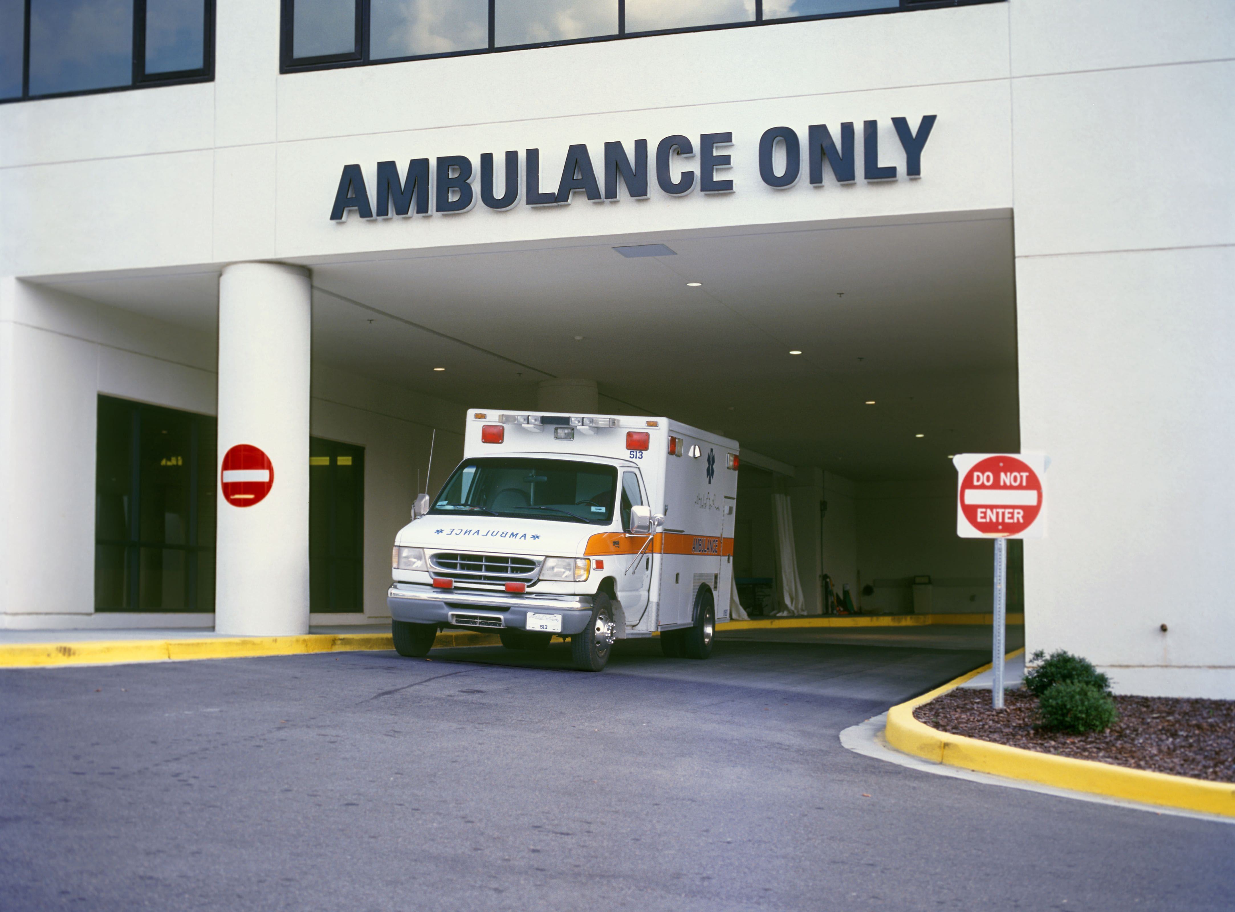 ambulance bay at a hospital emergency centre