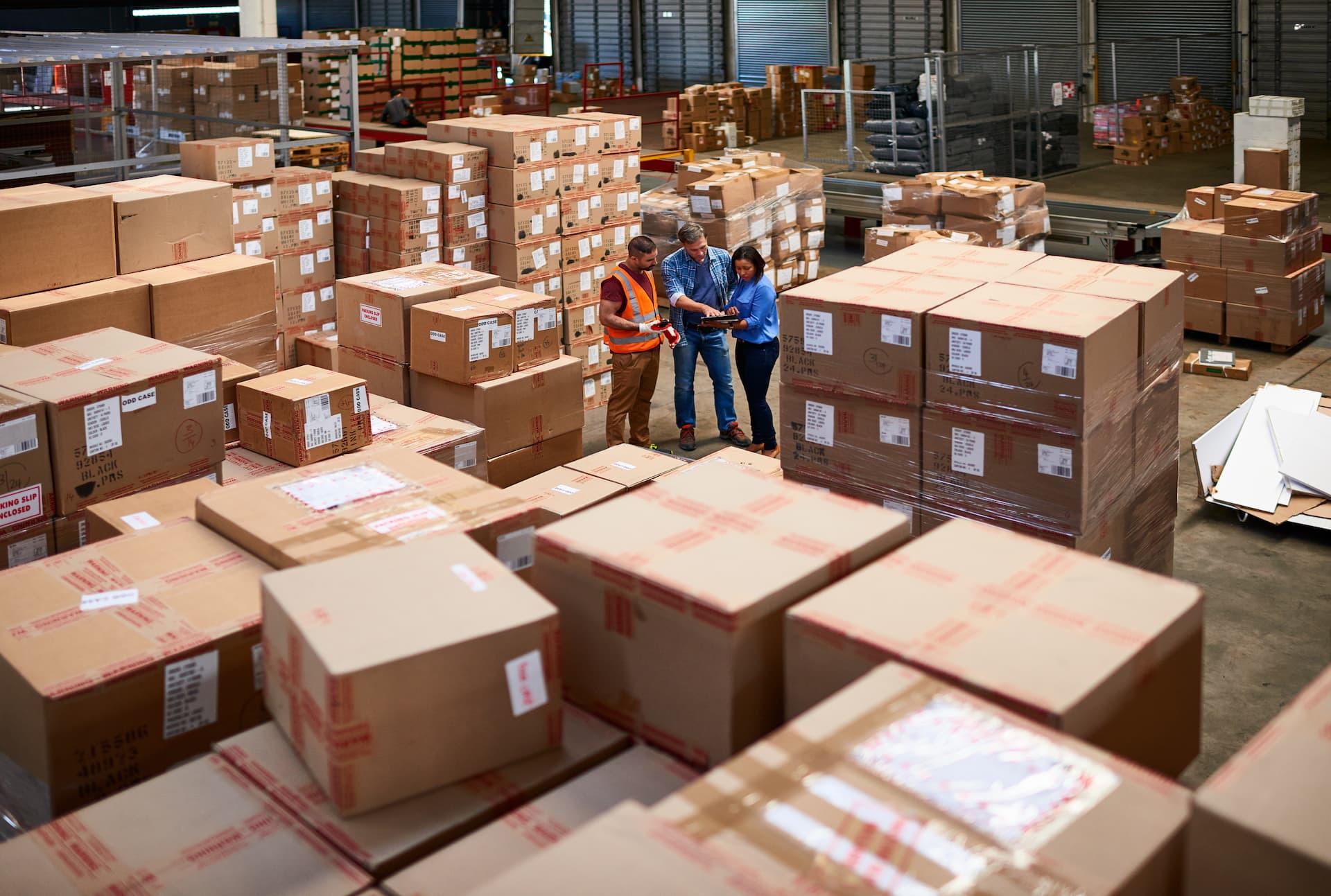 boxes accumulating for warehouse experiencing shipping delays