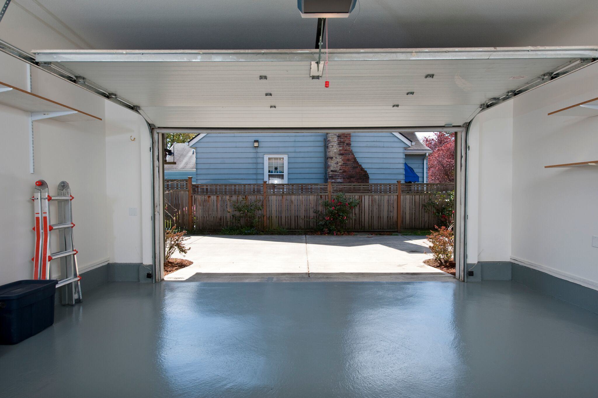 concrete floor in a clean garage concrete floor in a clean garage