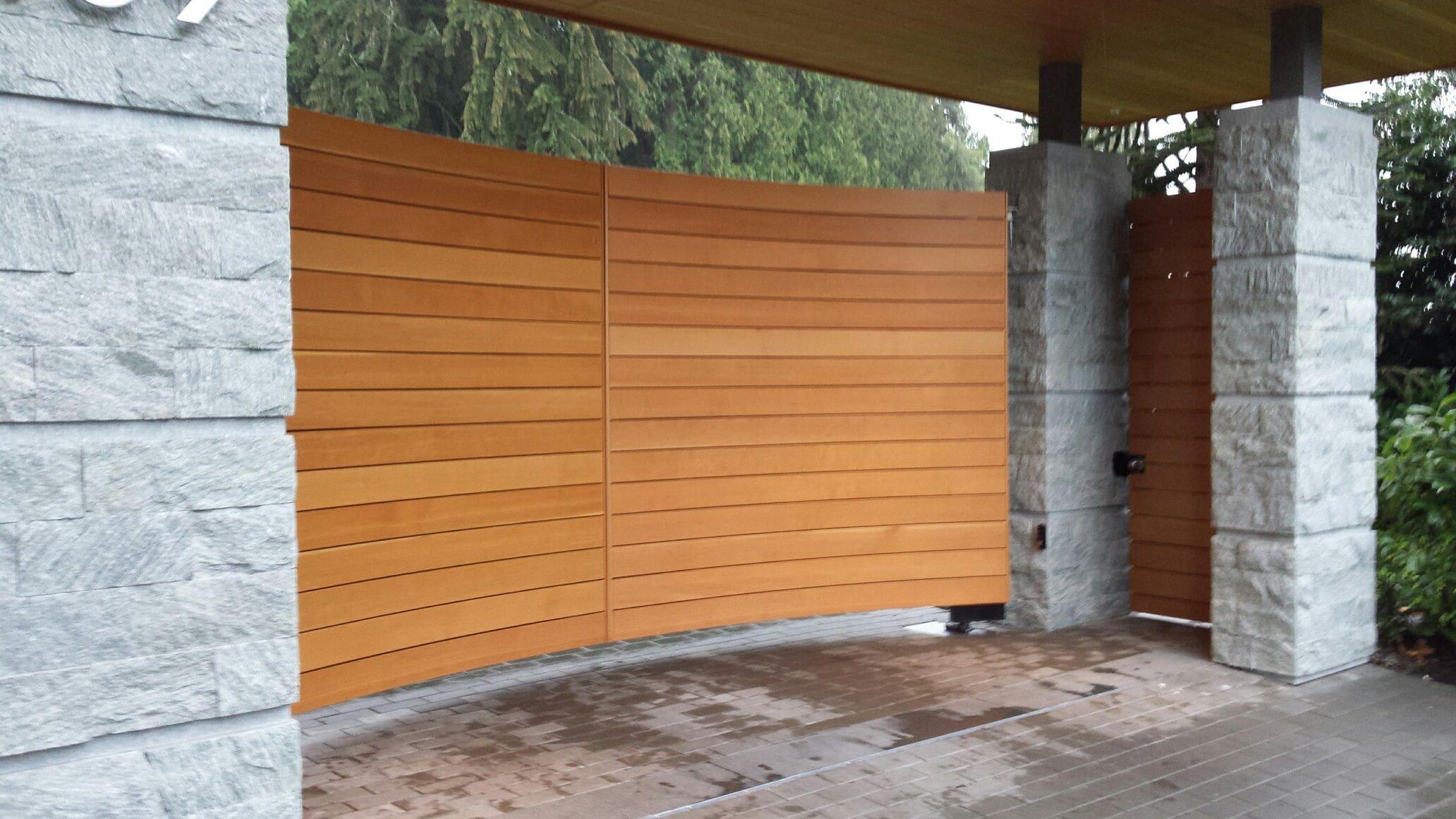 custom curved wooden gate by creative door services custom curved wooden gate by creative door services