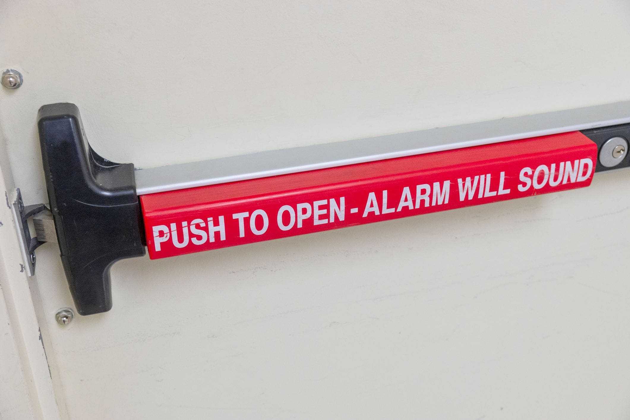 emergency alarm push crossbar for fire door