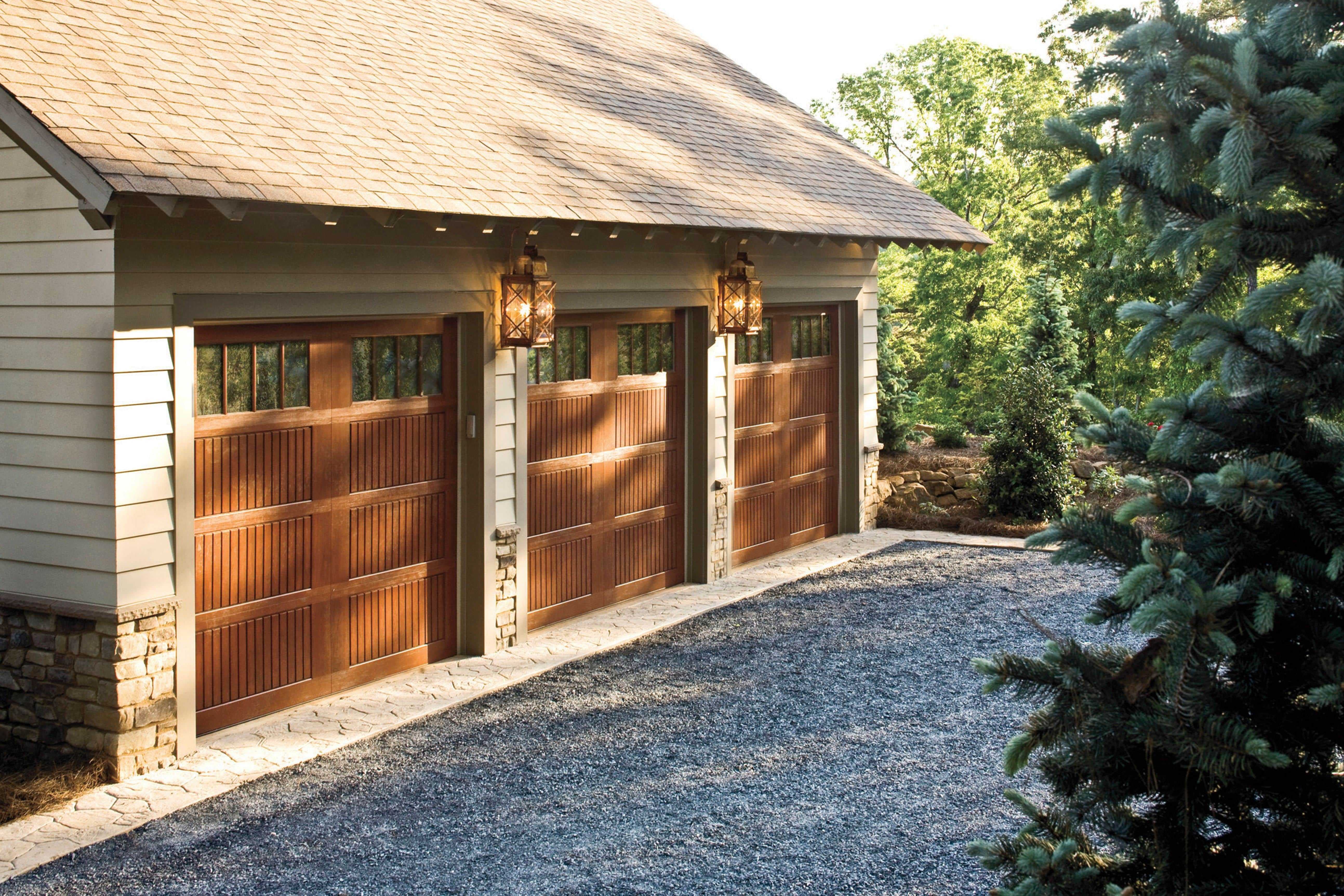 faux wood fiberglass custom garage doors