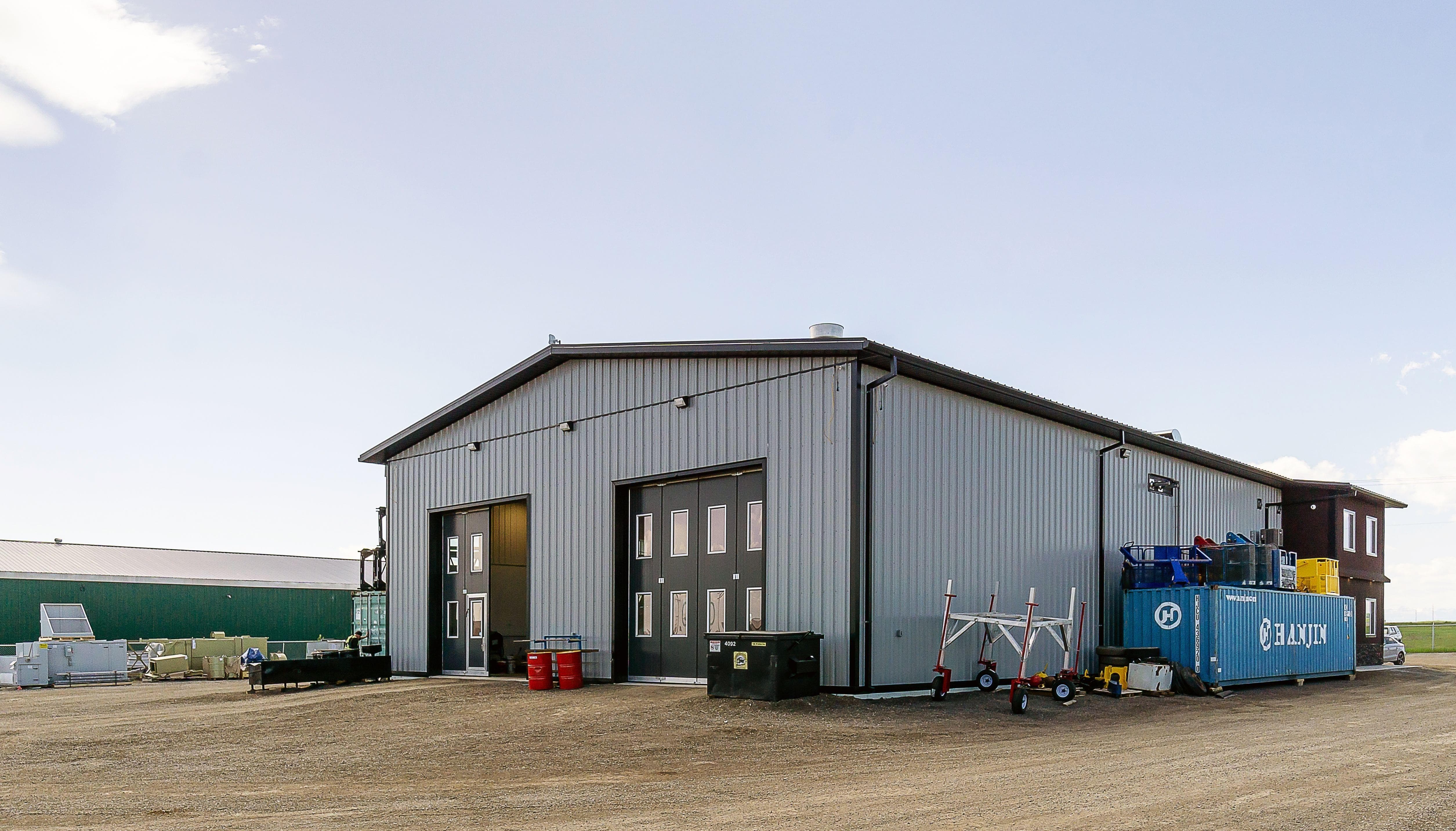fin doors installed on an agriculture produce storage facility