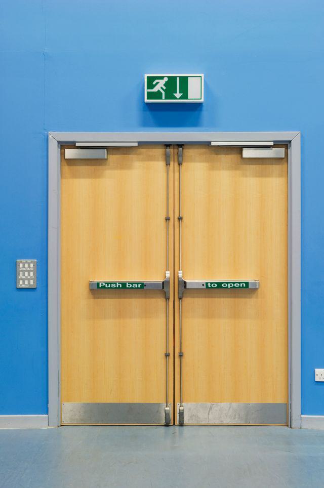 wood fire rated door in a school