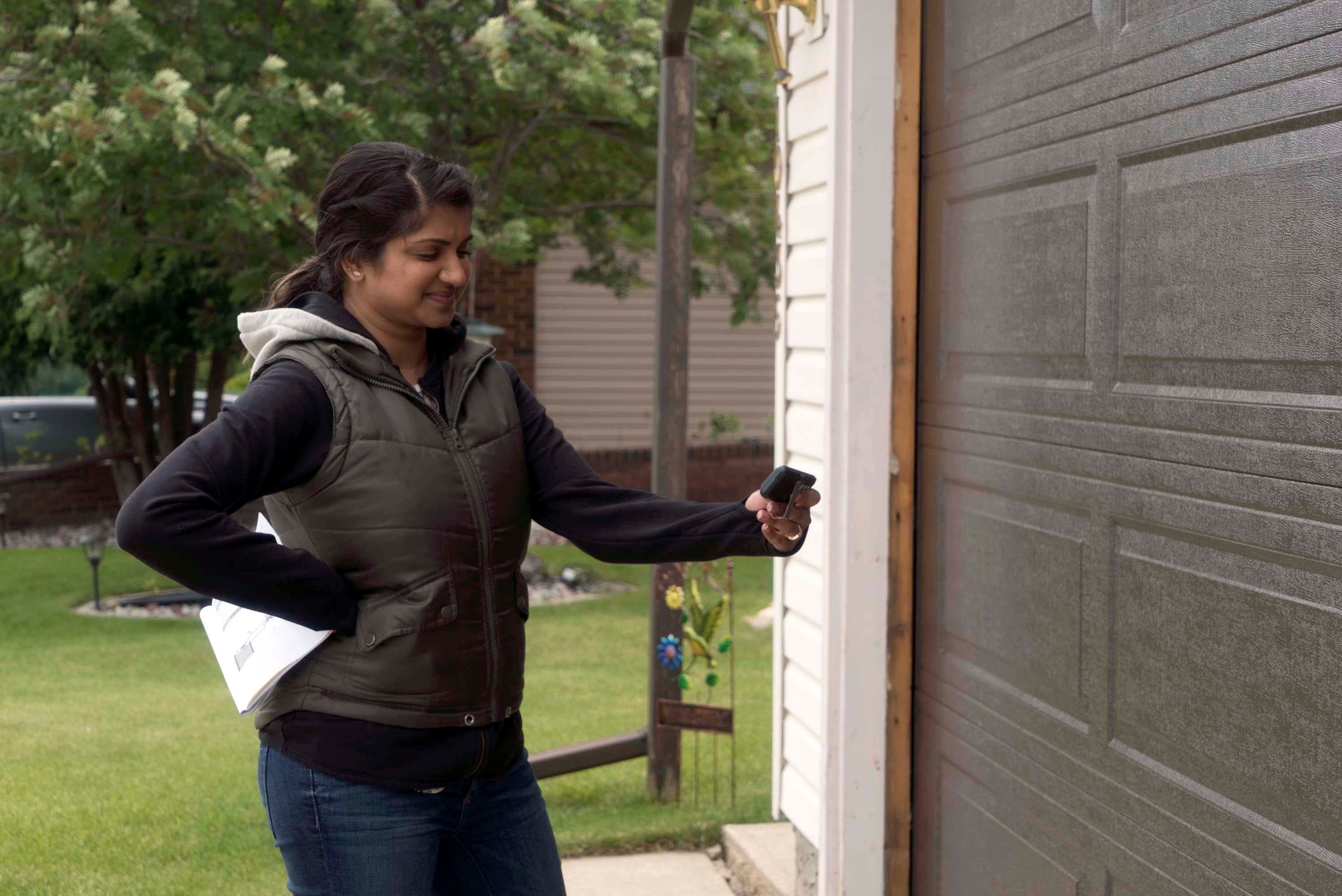 frustrated homeowner whose garage won't open