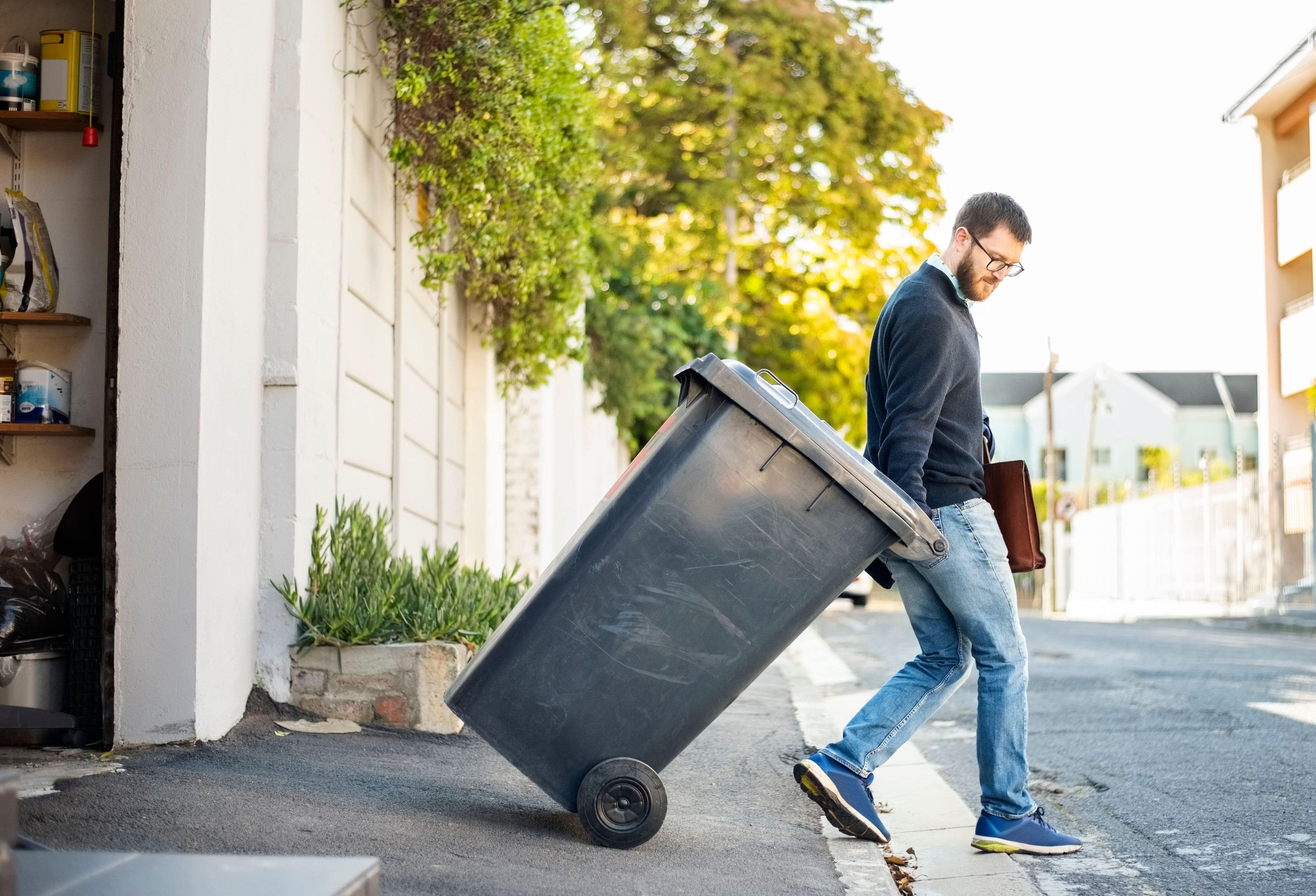 taking garbage bins out of garage onto street