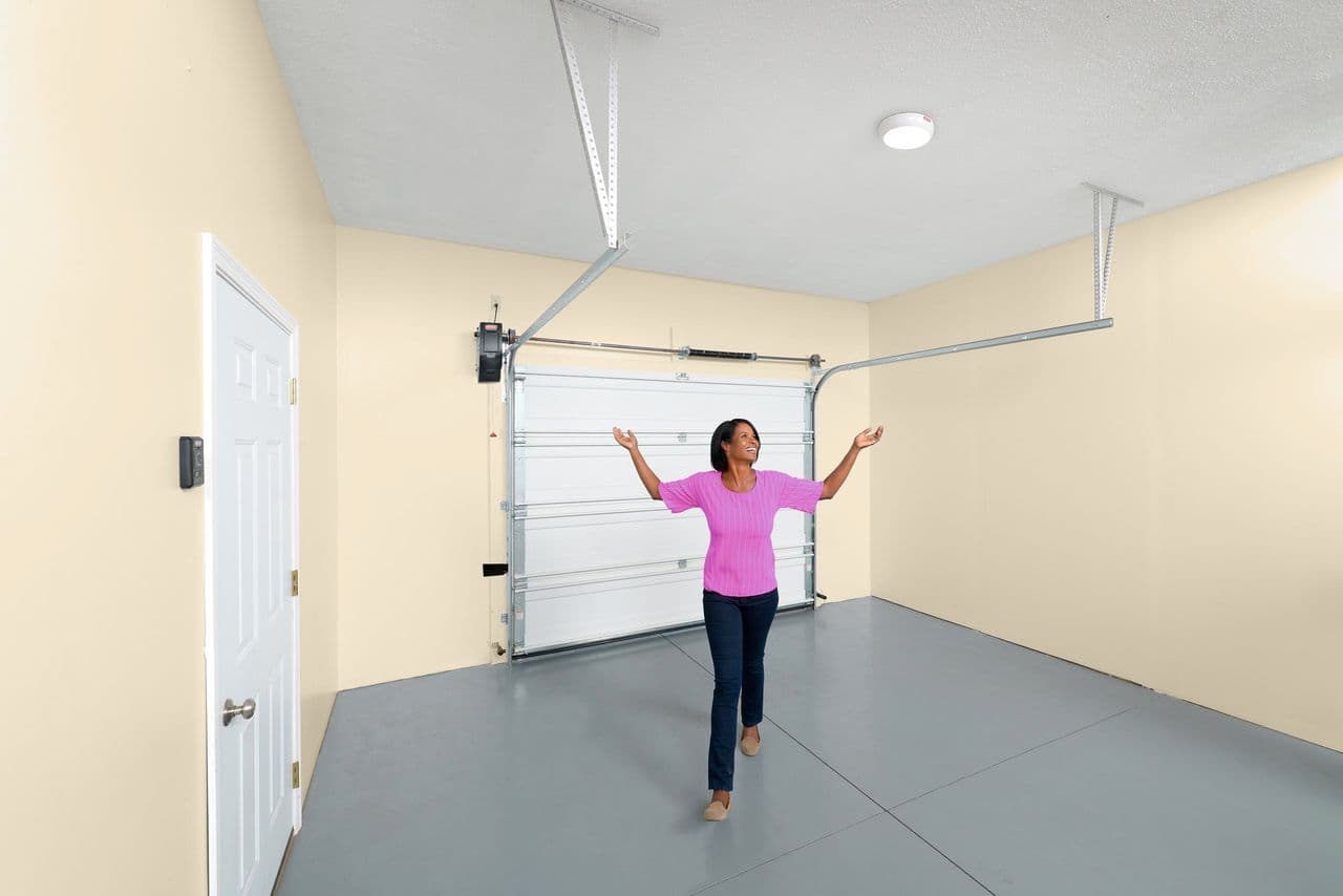 happy genie customer in their garage