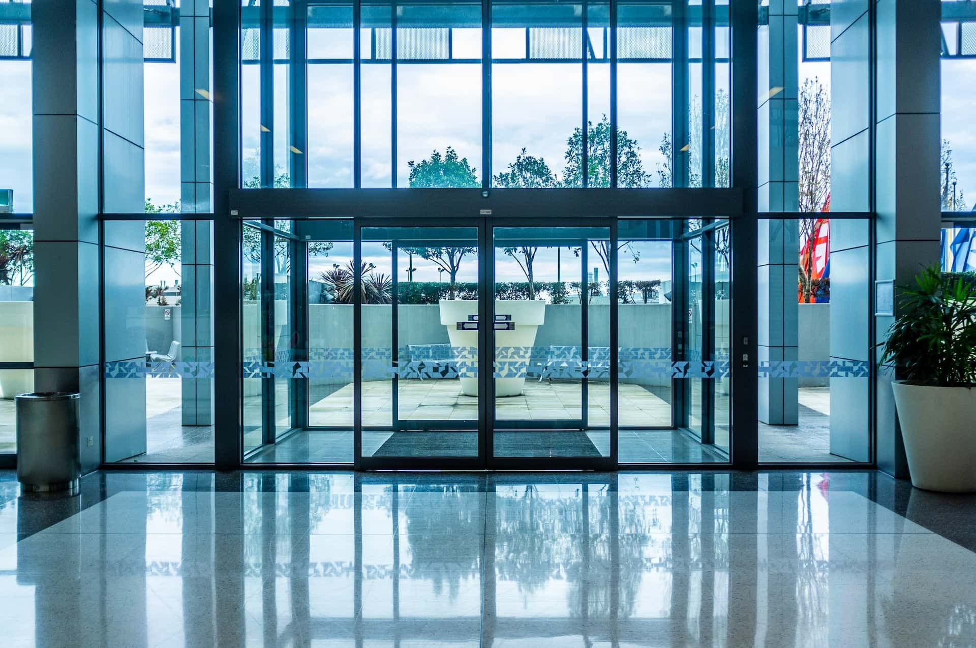 glass automatic sliding doors