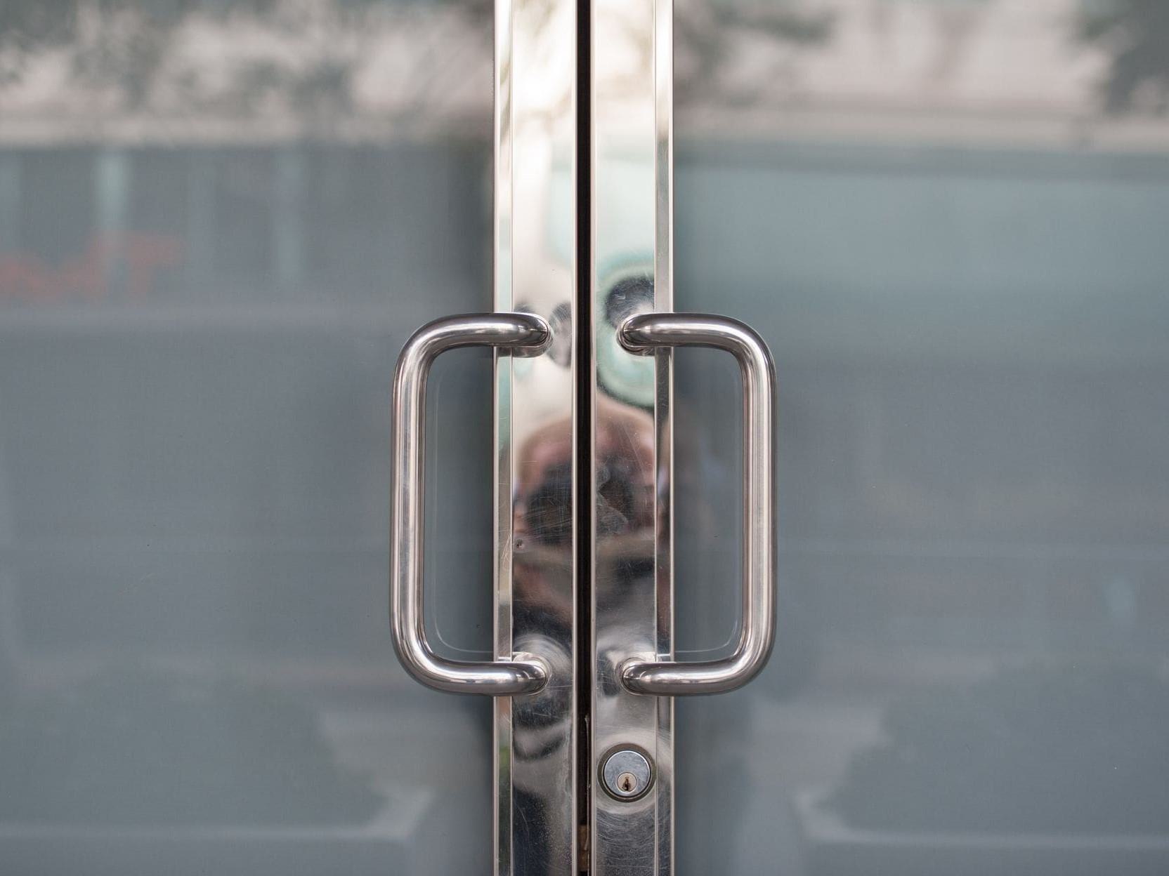 metal hardware including handles and lock for pedestrian door metal hardware including handles and lock for pedestrian door