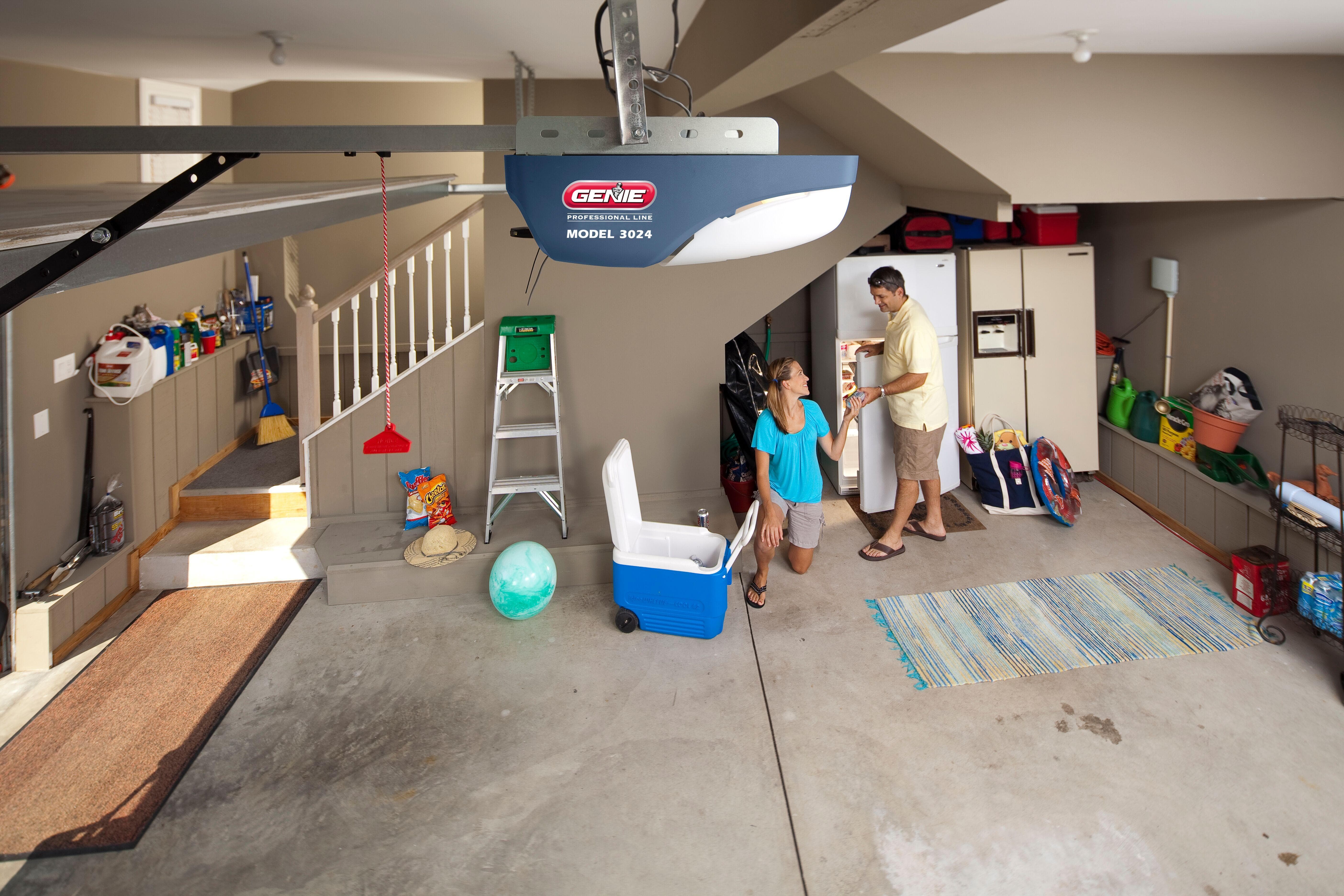 genie garage door opener in a family-friendly safe garage