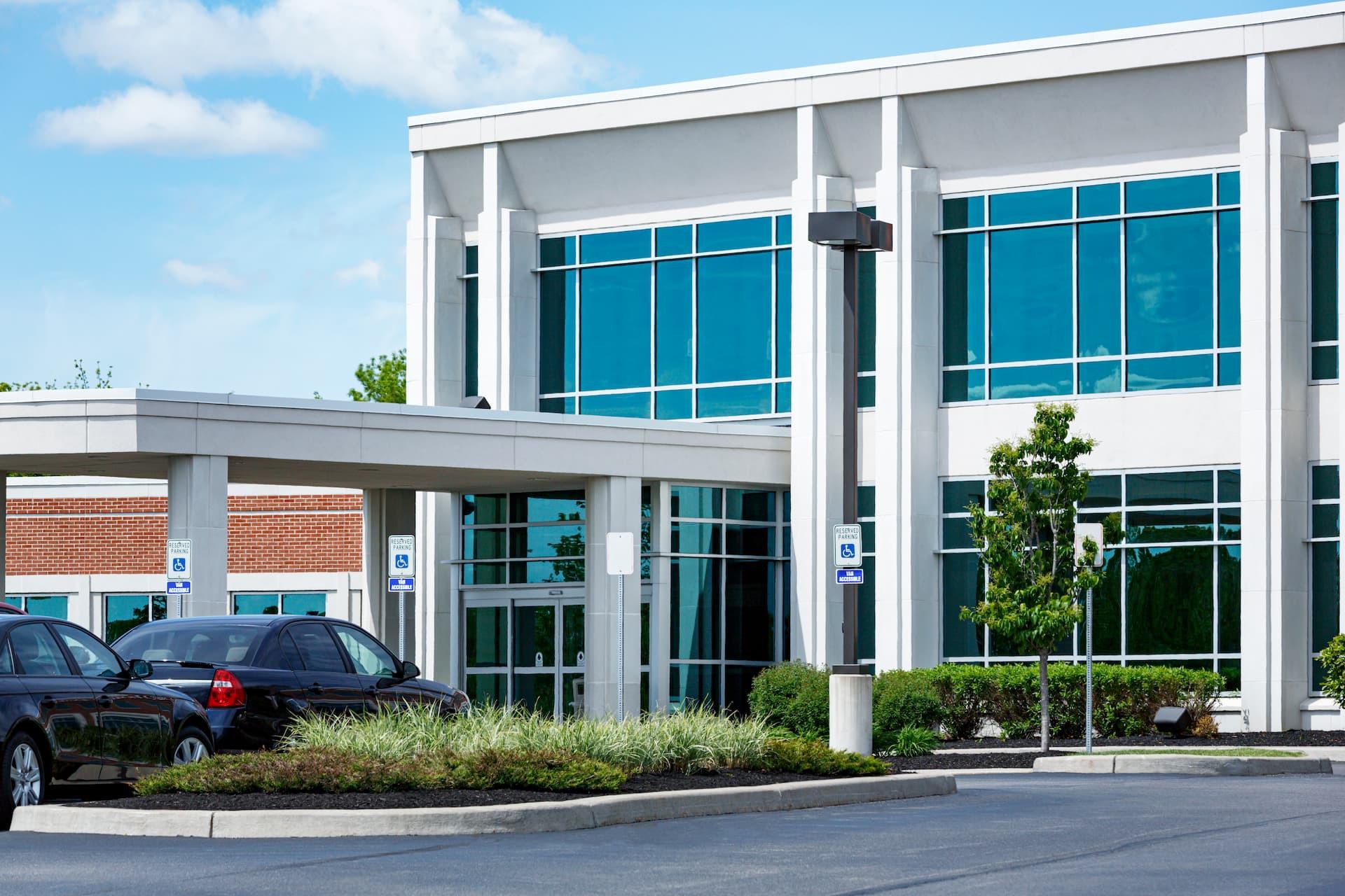 modern office building entrance