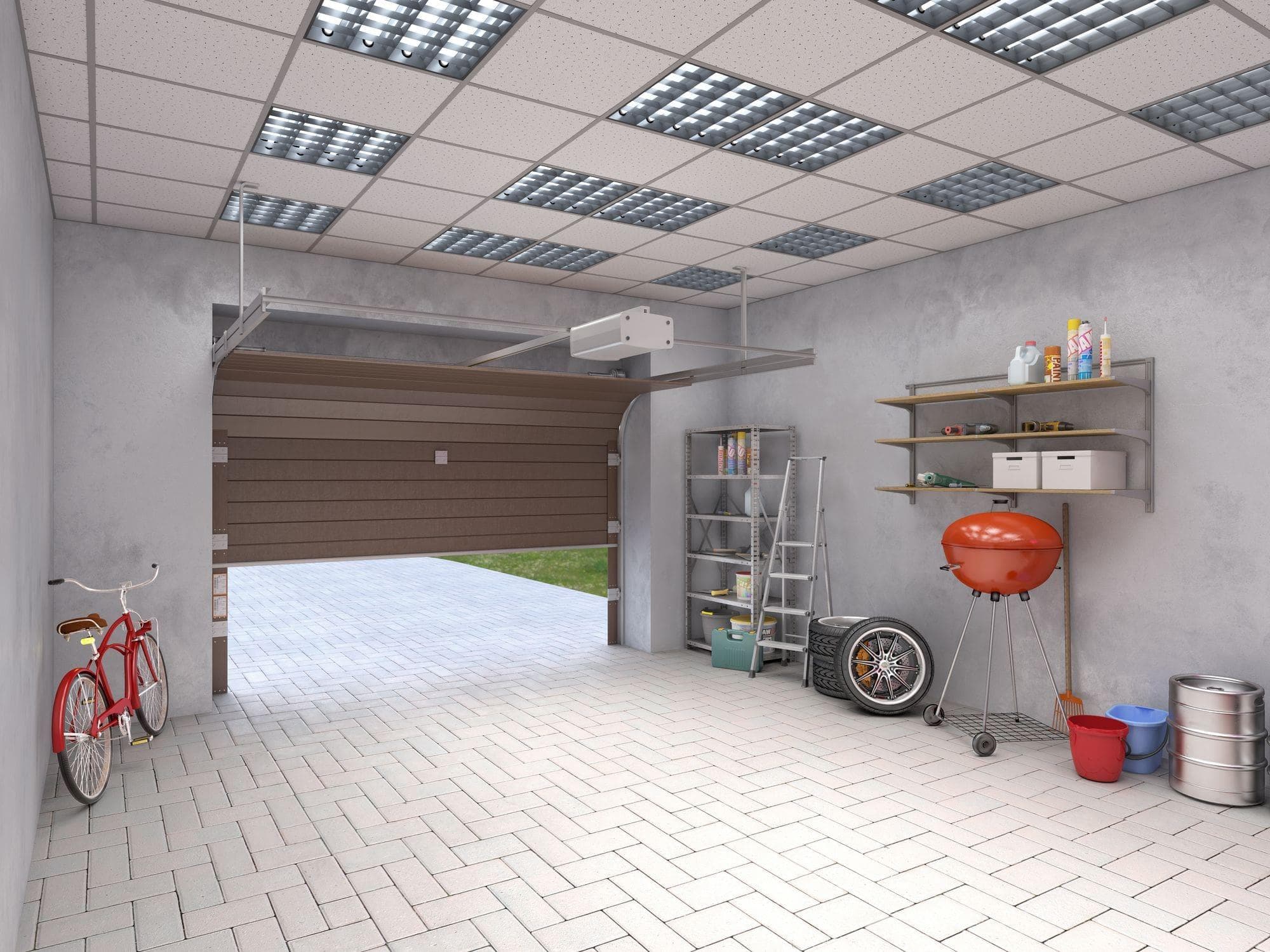 second garage door entryway for modern large garage 