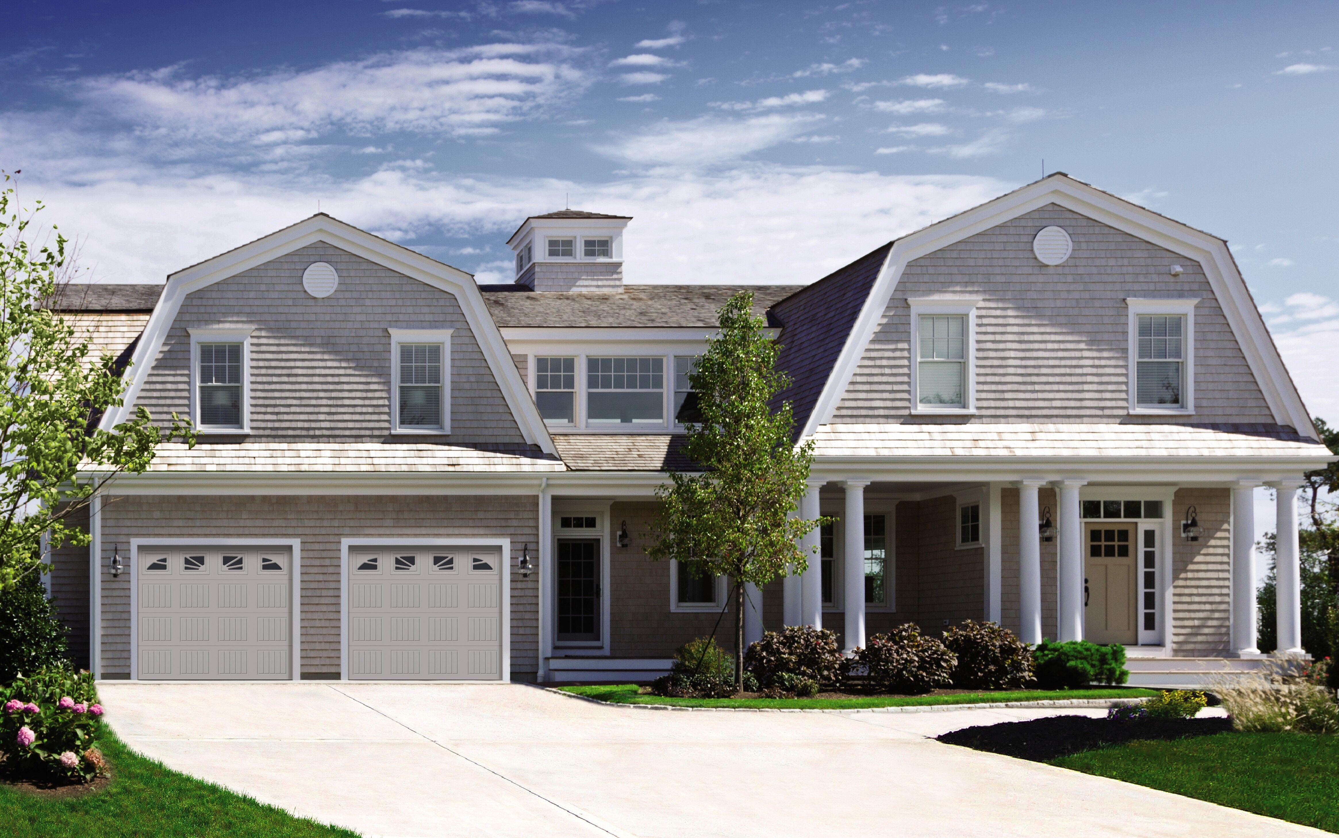 vinyl garage doors on a new home