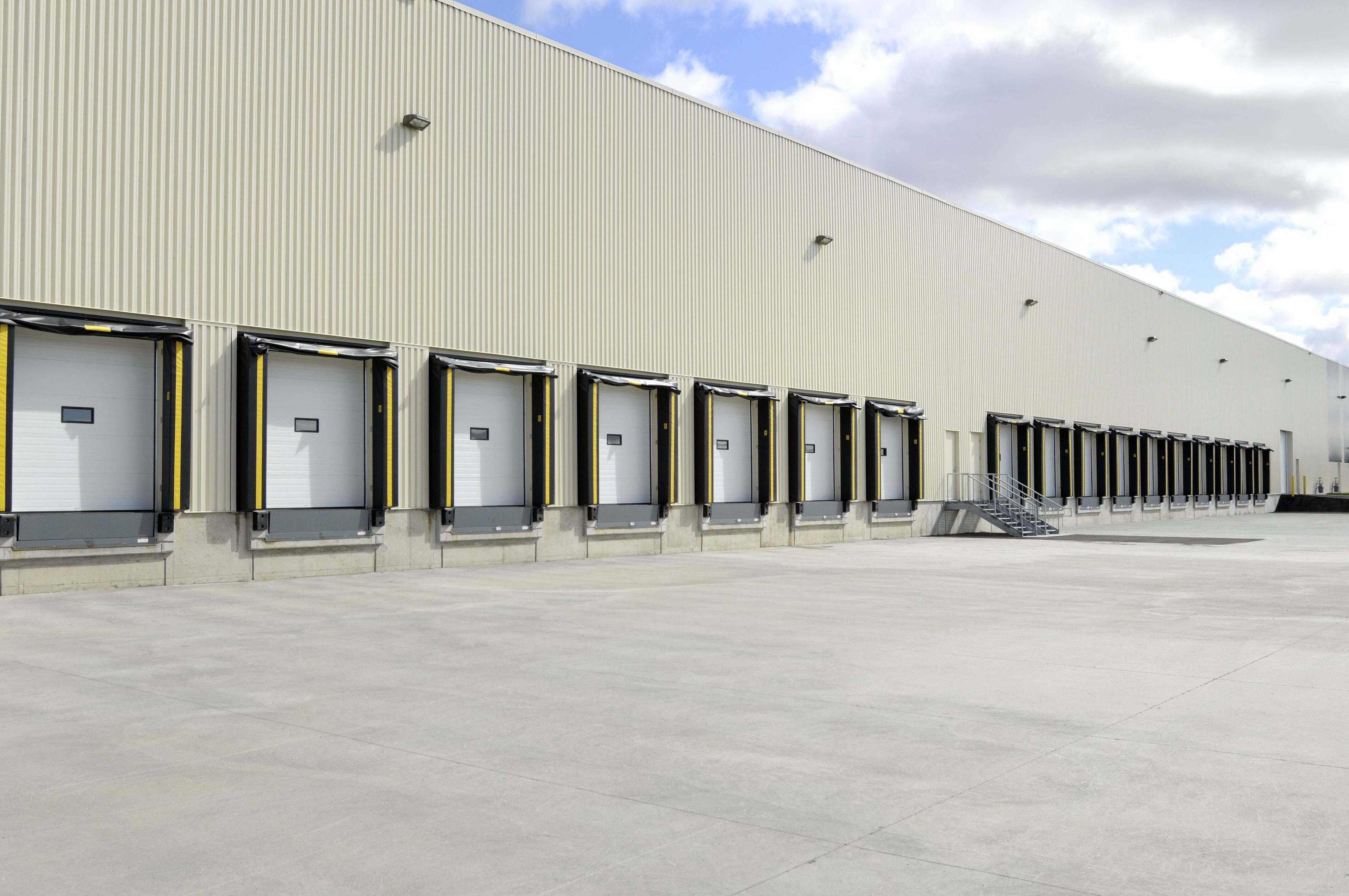 row of loading docks at a warehouse