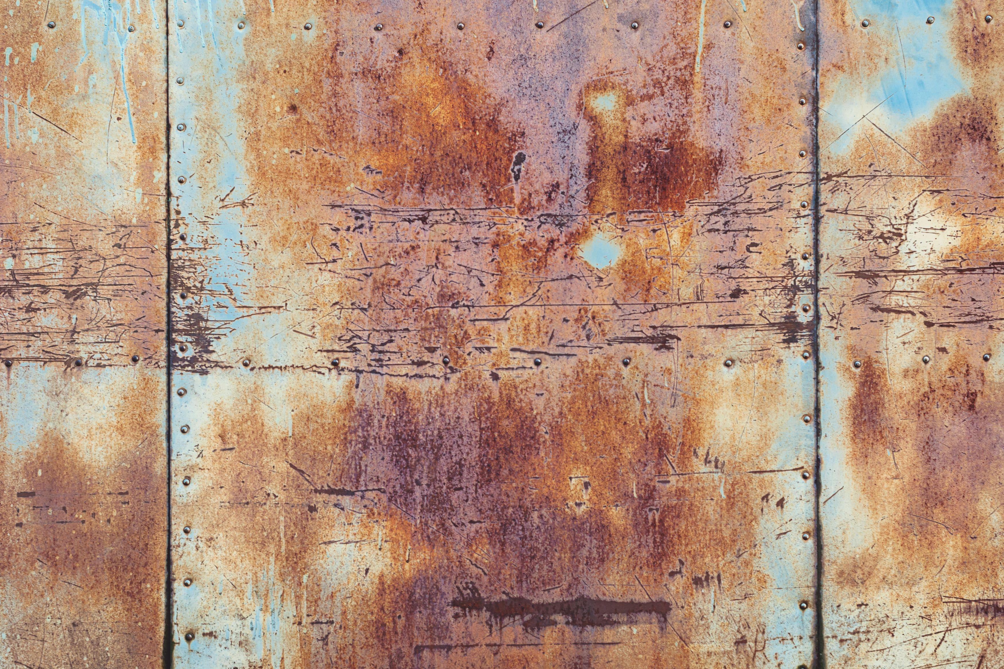 rusted panel of old sectional door rusted panel of old sectional door