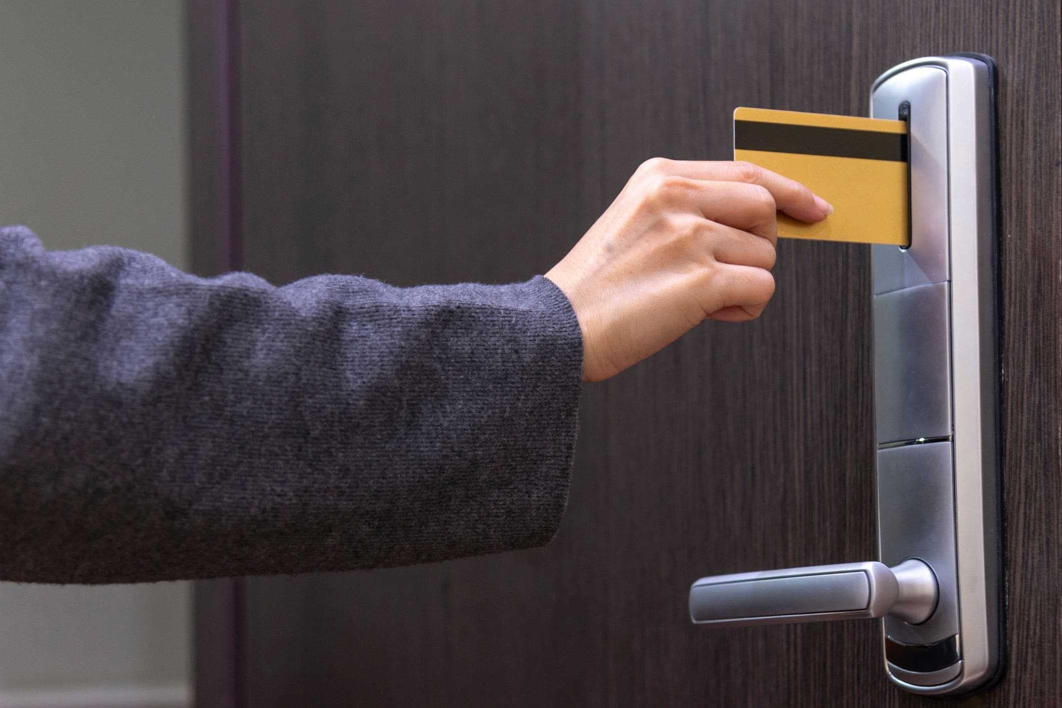 electric hardware for secure entry swipe card 