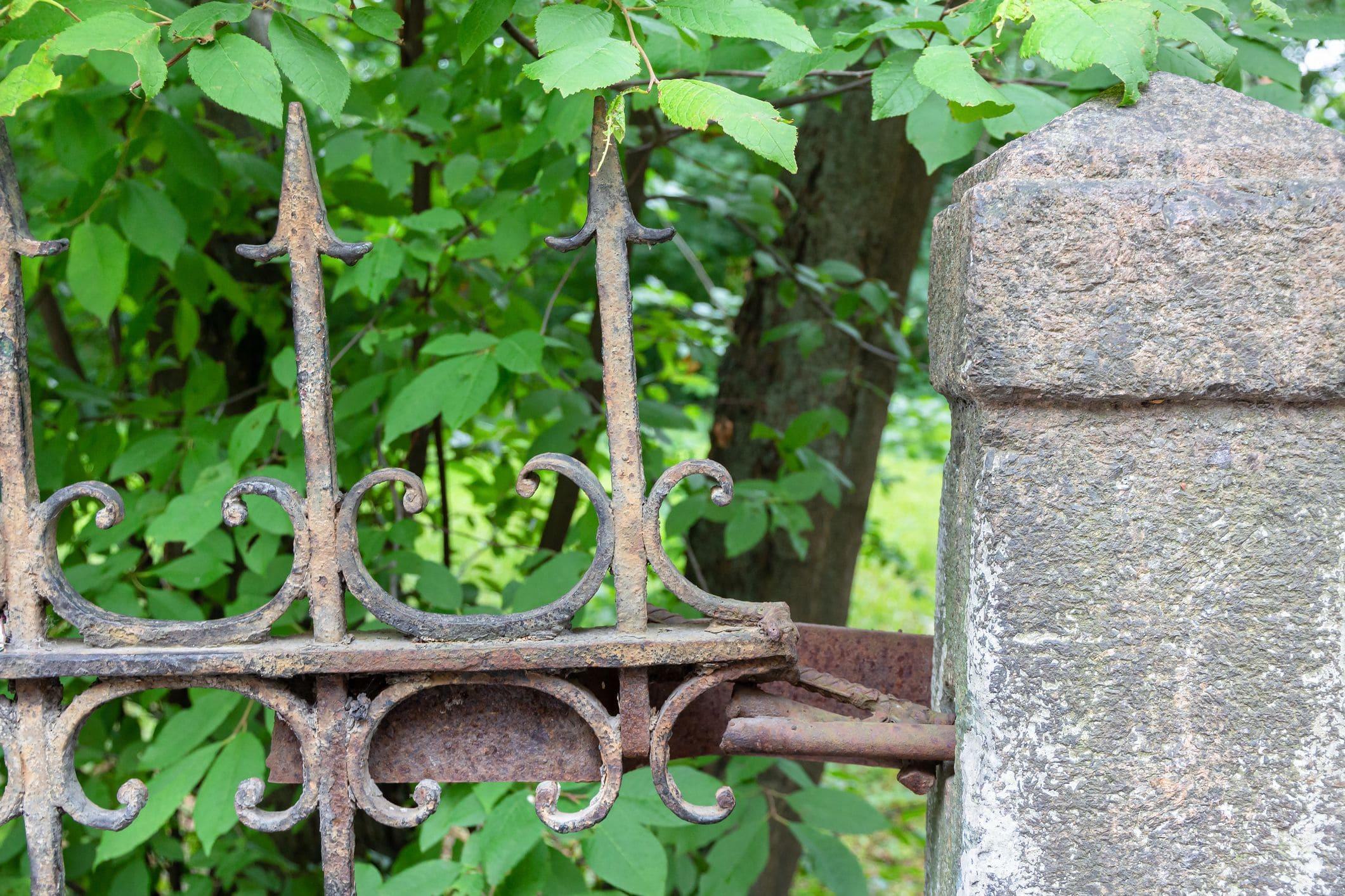 metal gate with structural damage and cracks metal gate with structural damage and cracks