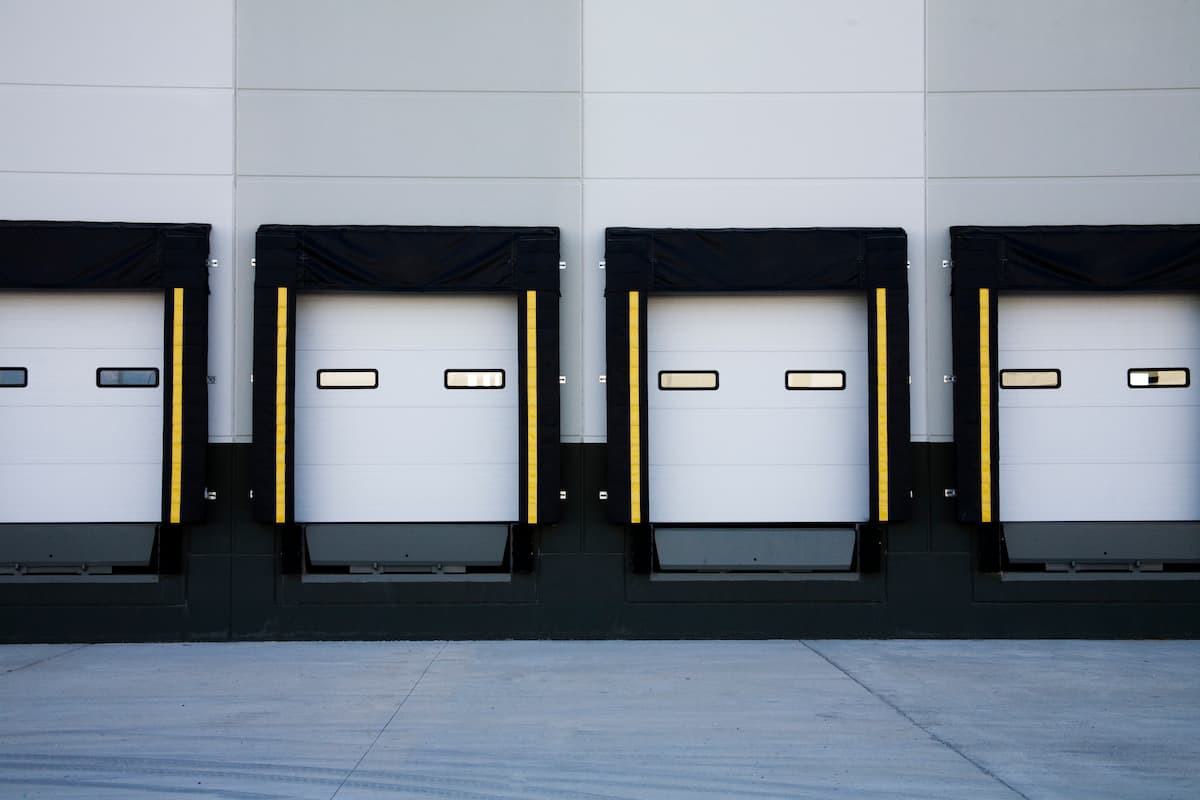 truck loading dock with automated levelers
