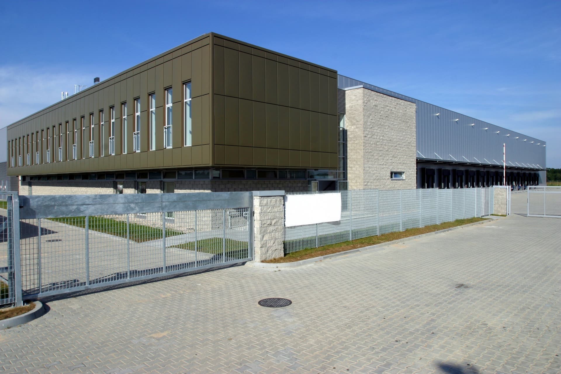 warehouse with gated entrance