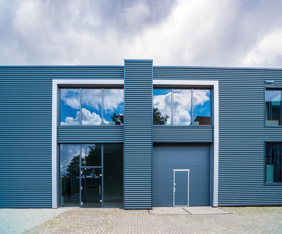 warehouse with new retrofitted pedestrian door