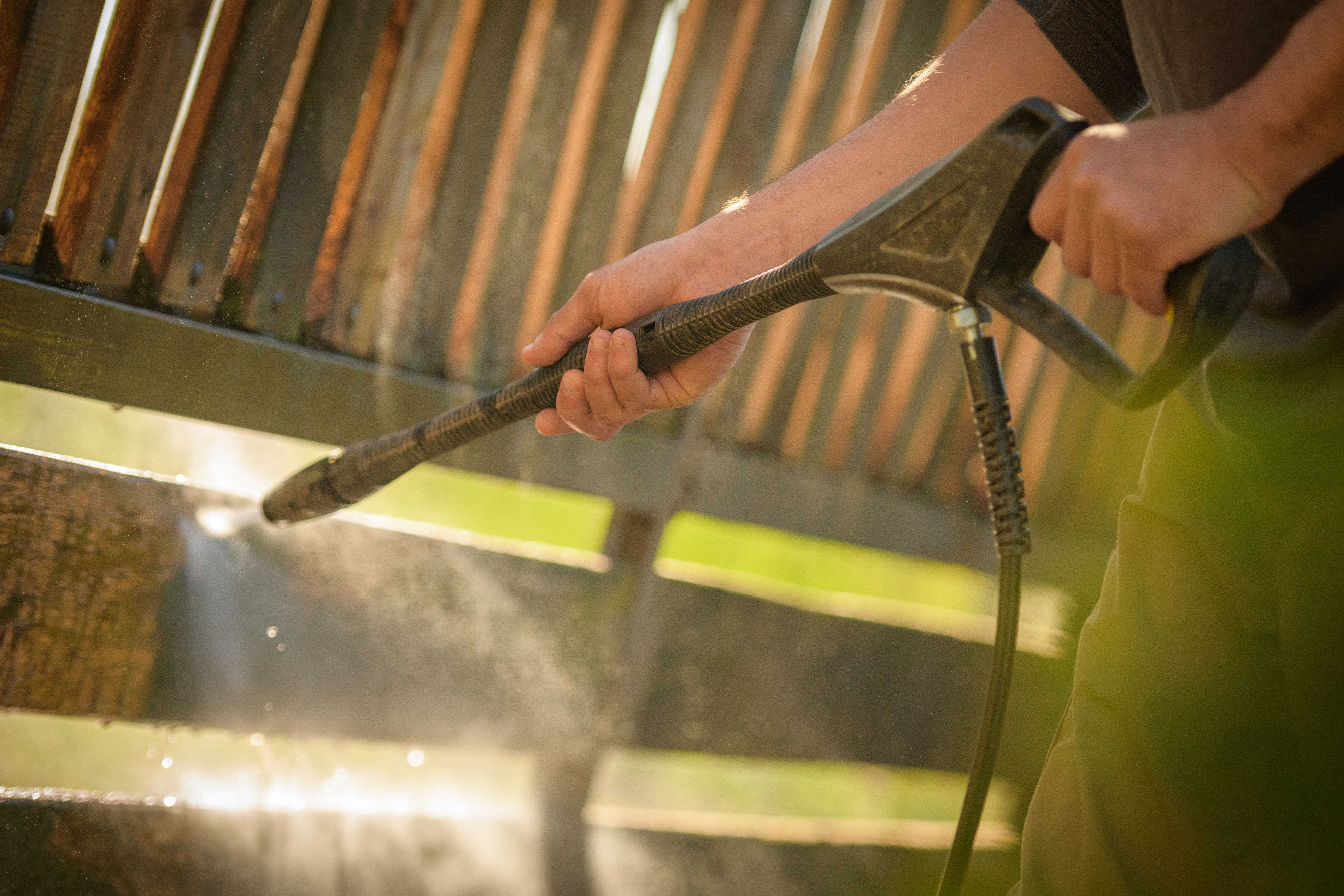 wood gate maintenance and powerwash