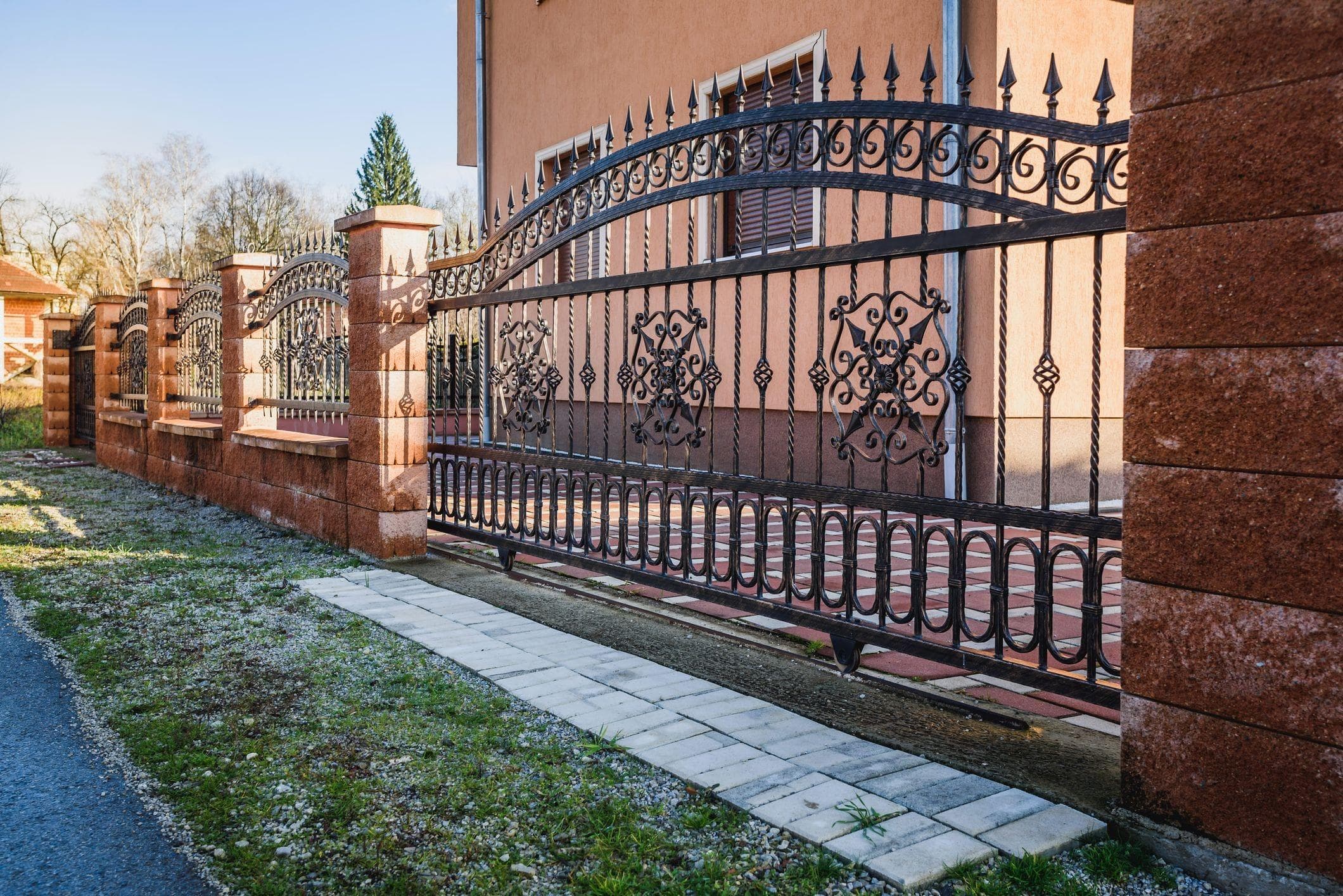 wrought iron metal gate