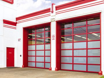 K-Al Red Powder Coat commercial door