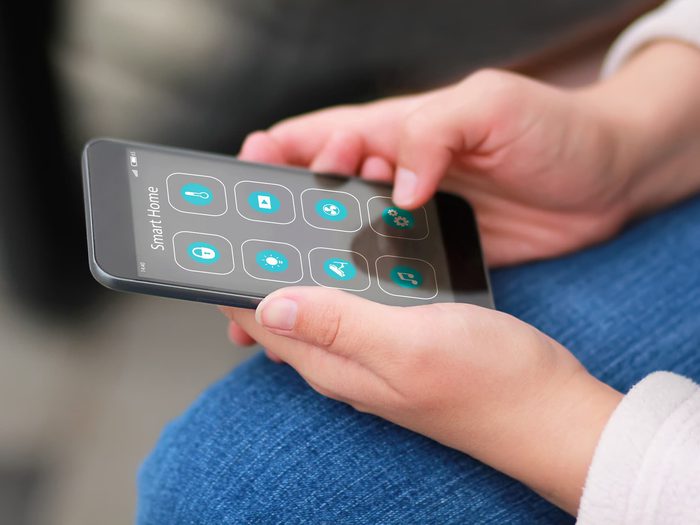 Smartphone with smart home controls