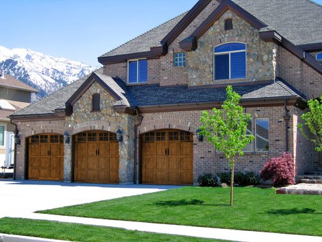 Steel Pinnacle Walnut garage door