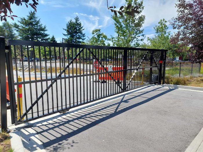 Custom rolling gate for parking lot