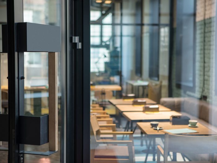 Door entrance for cafe restaurant