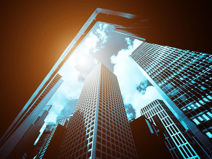 Exterior Of Tall Downtown Building Min