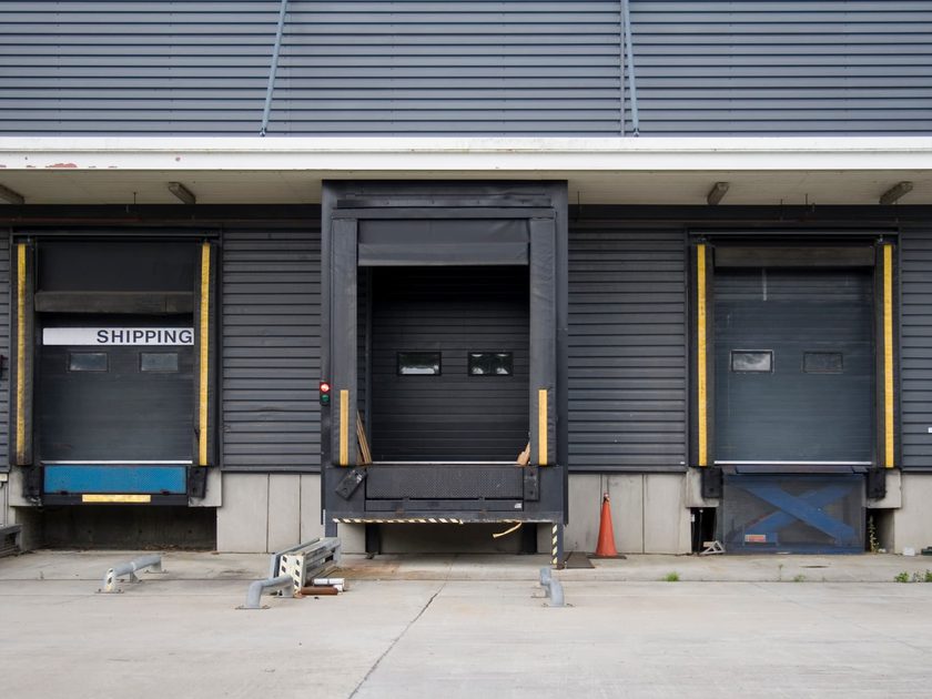 Loading dock and levelers at warehouse