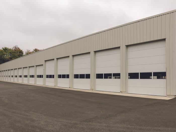 Row of commercial doors